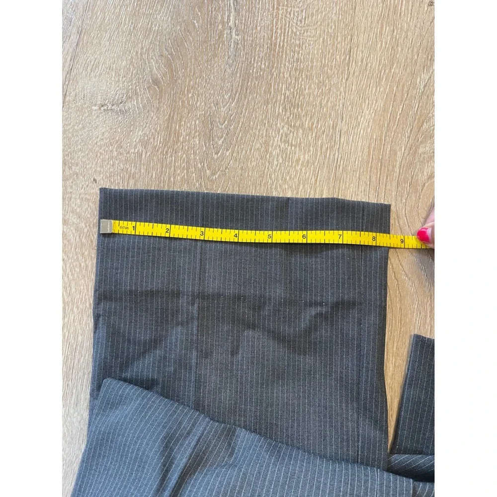 Calvin Klein Womens Pinstripe Modern Fit Wide Leg Dress Pants Grey Size 0 NWT